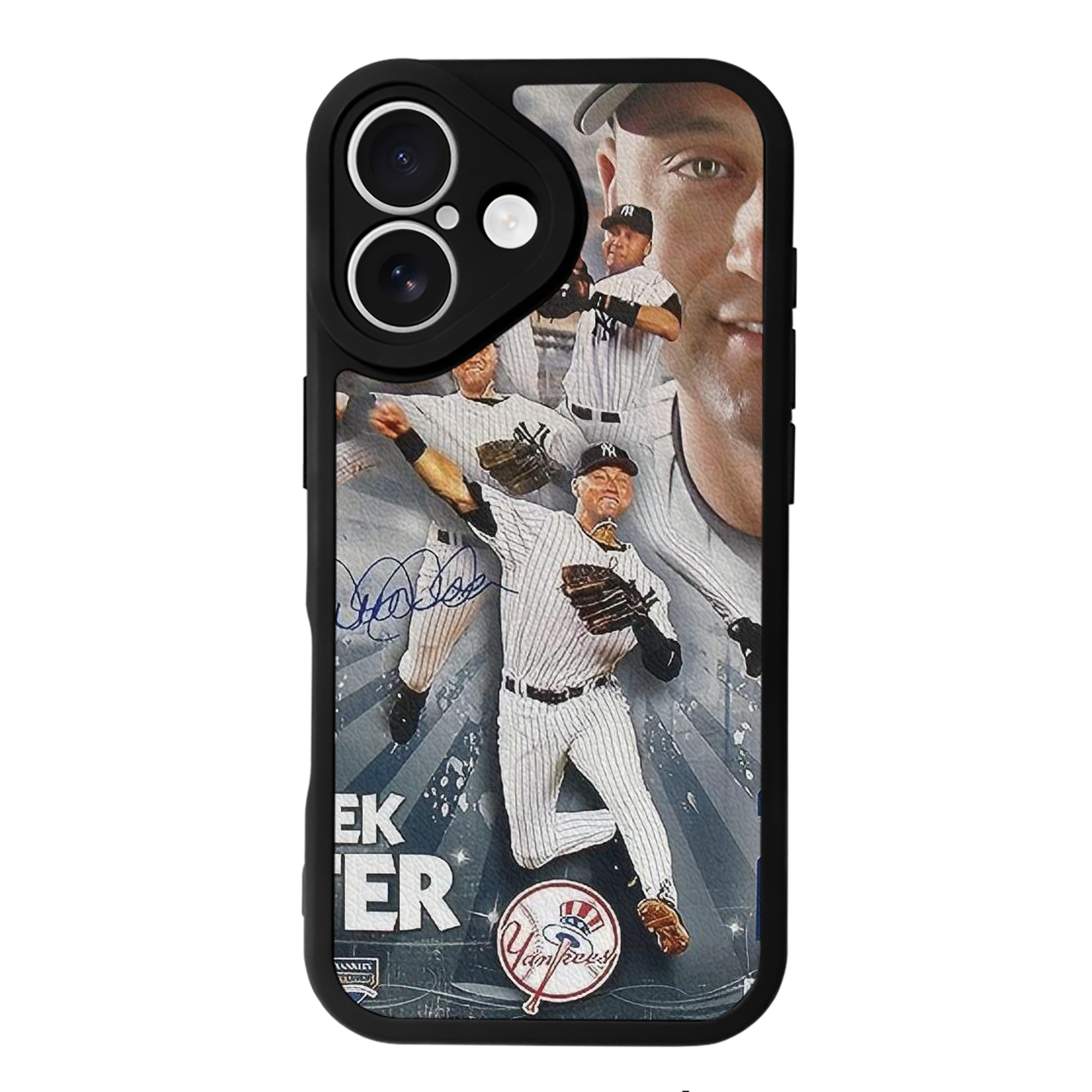 Derek Jeter 109 IPhone 16 Silicone Leather Case – UV Print, Lambskin Texture – Perfect Fit, Wireless Charging Compatible, Scratch Resistant, Precise Cutouts – Stylish Protection For IPhone 16